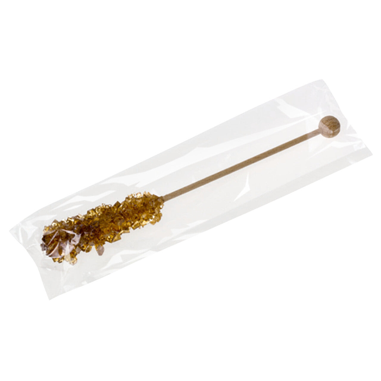 Kandissticks mit Ahornzucker in Folie, 12 cm, braun