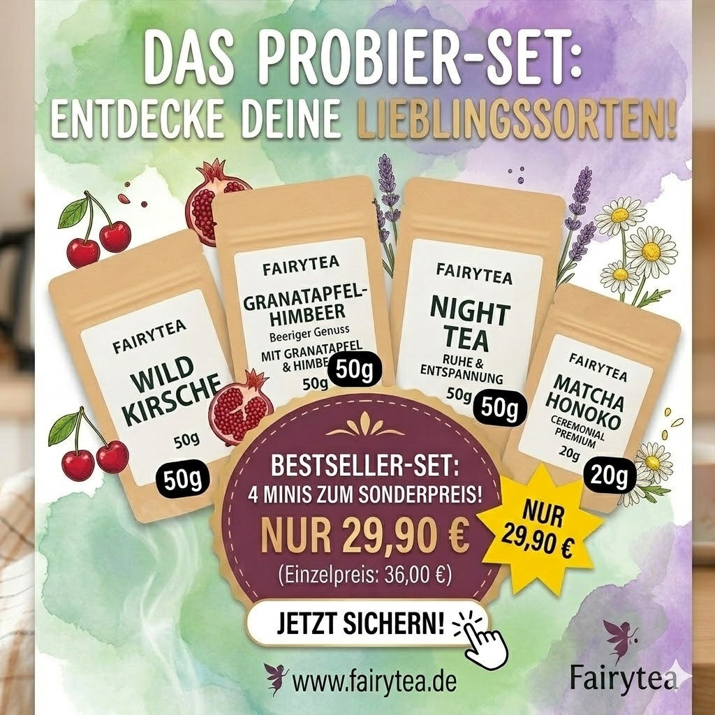 Bestseller Probier-Set – Die 4 beliebtesten Fairytea Sorten (4 x 50g/20g